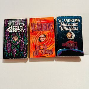 Bundle of three (3) V.C. Andrews vintage thriller books. Used in fair condition.